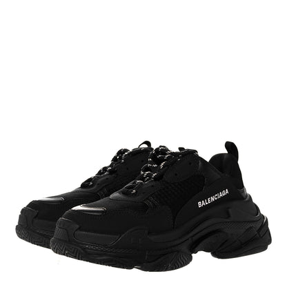Balenciaga Fabric Mesh Womens Triple S Sneakers 37 Black 3 of 7