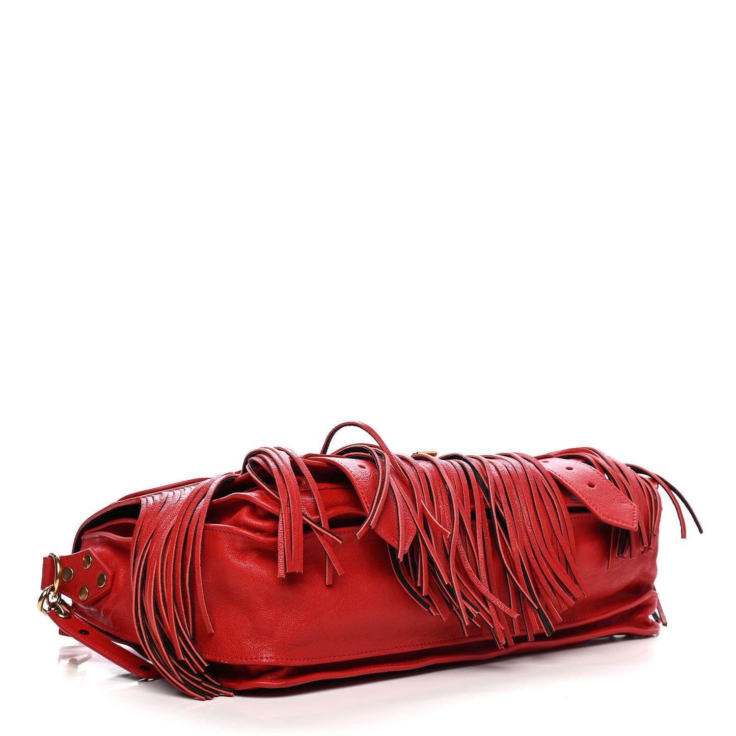 Lambskin Fringe Medium PS1 Satchel Red