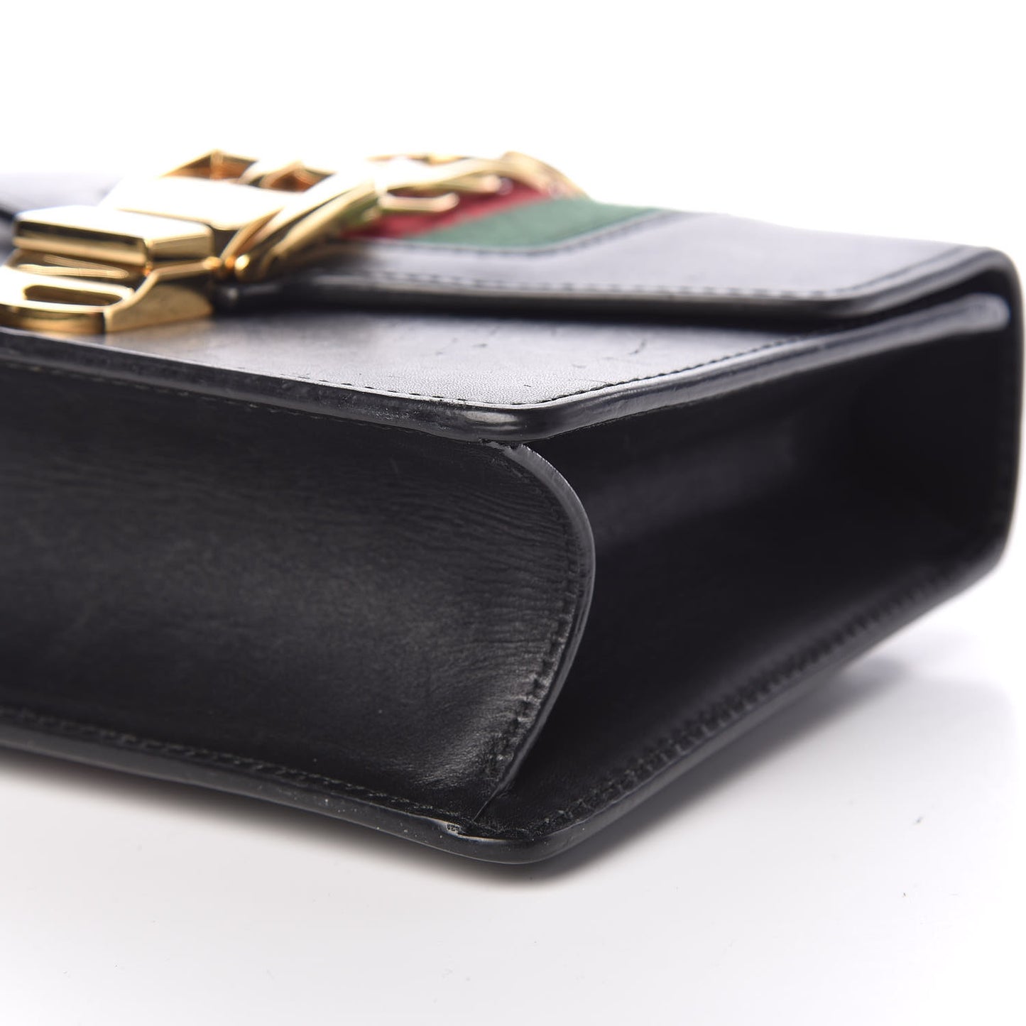 Calfskin Mini Sylvie Chain Shoulder Bag Black