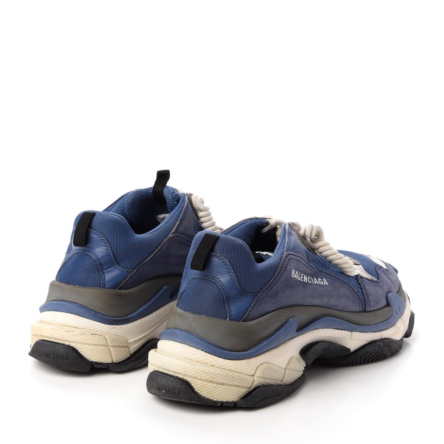 Mesh Nubuck Mens Triple S Sneakers 44 Navy Gris