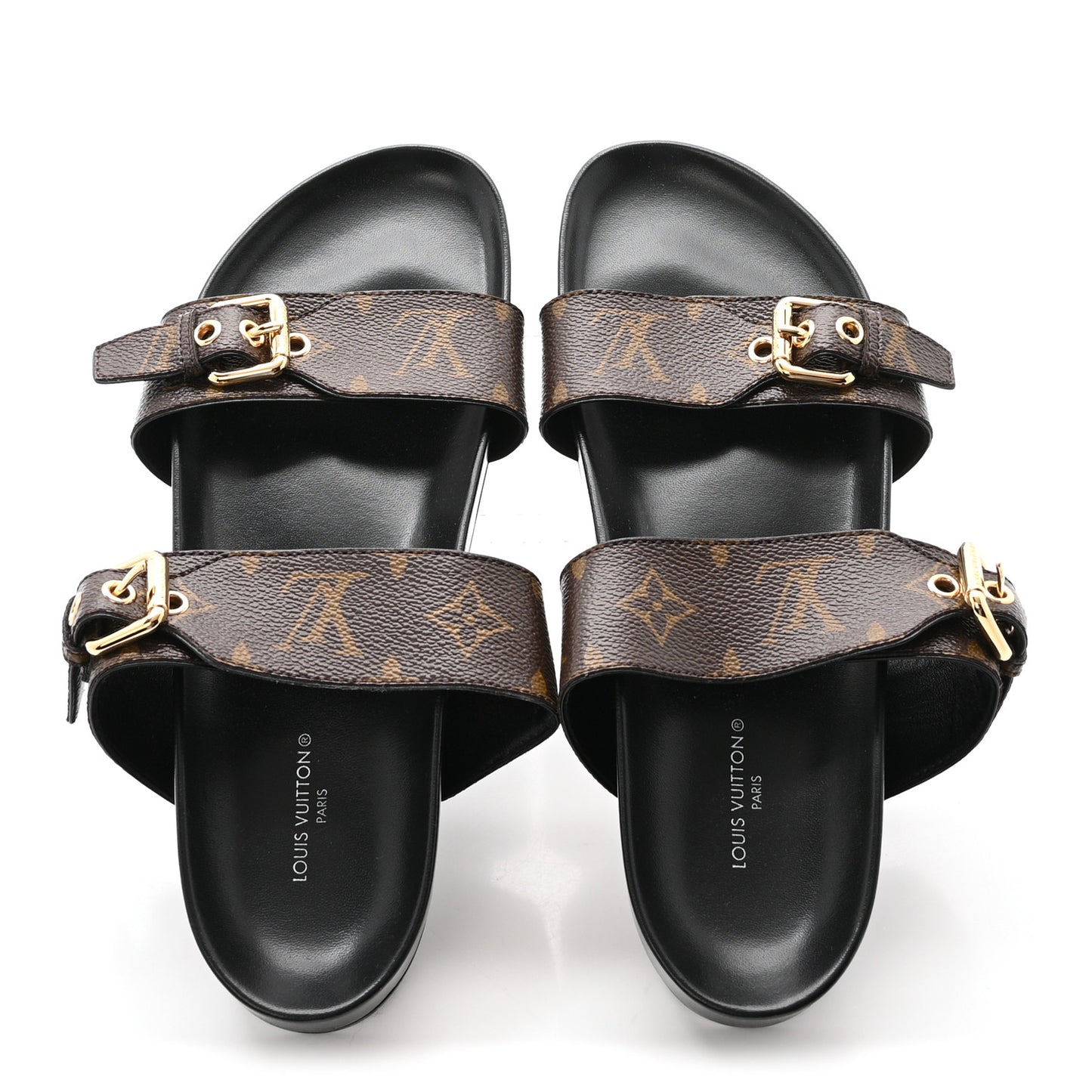 Monogram Bom Dia Mule Sandals 38.5 Black