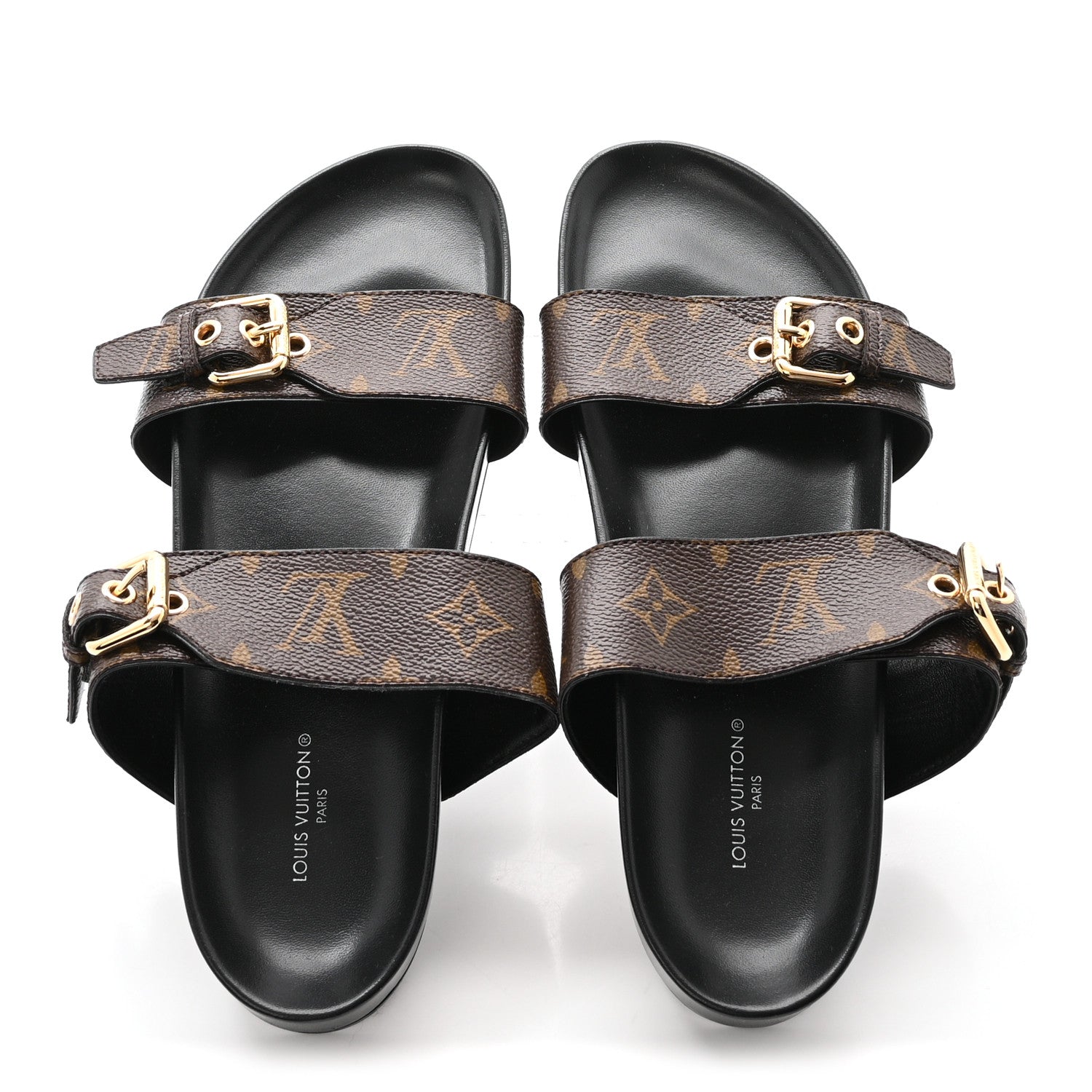 Louis Vuitton Monogram Bom Dia Mule Sandals 38.5 Black 2 of 9