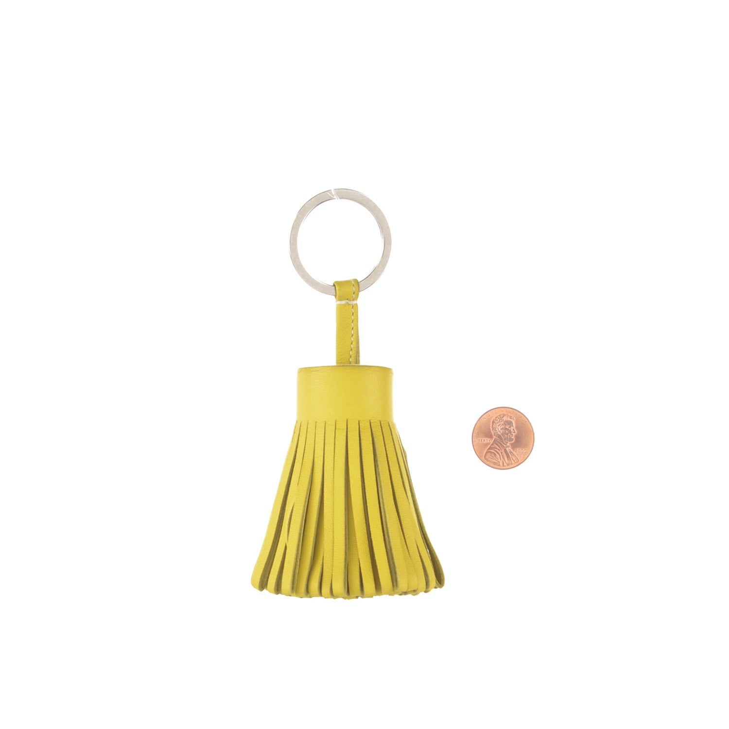Hermes Lambskin Carmen Tassel Key Holder Soufre 2 of 4