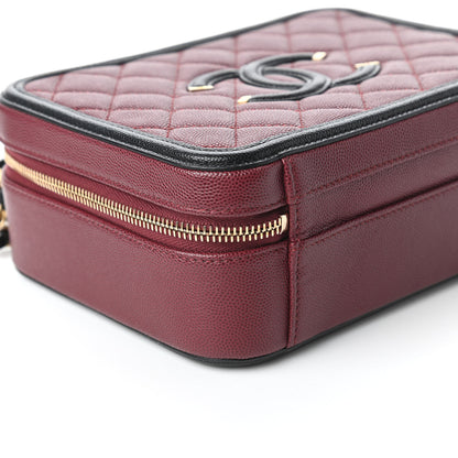 Chanel Caviar Quilted Medium CC Filigree Vanity Case Burgundy Black 6 of 10