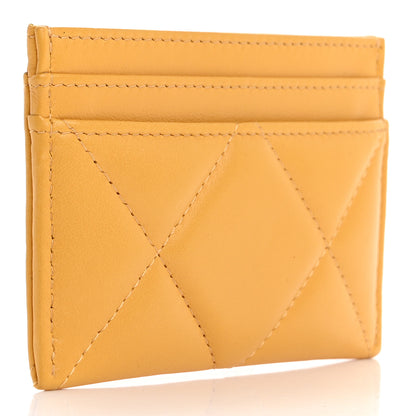 Chanel Lambskin Quilted Chanel 19 Card Holder Yellow 3 of 9
