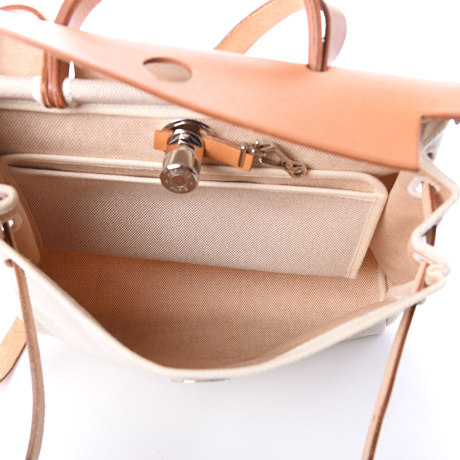Hermes Toile Vache Calfskin Herbag 30 PM Natural 5 of 8