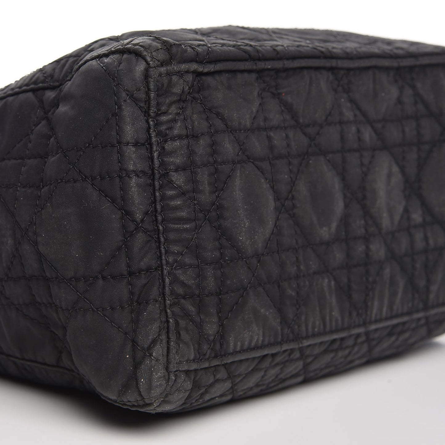 Nylon Cannage Medium Lady Dior Black