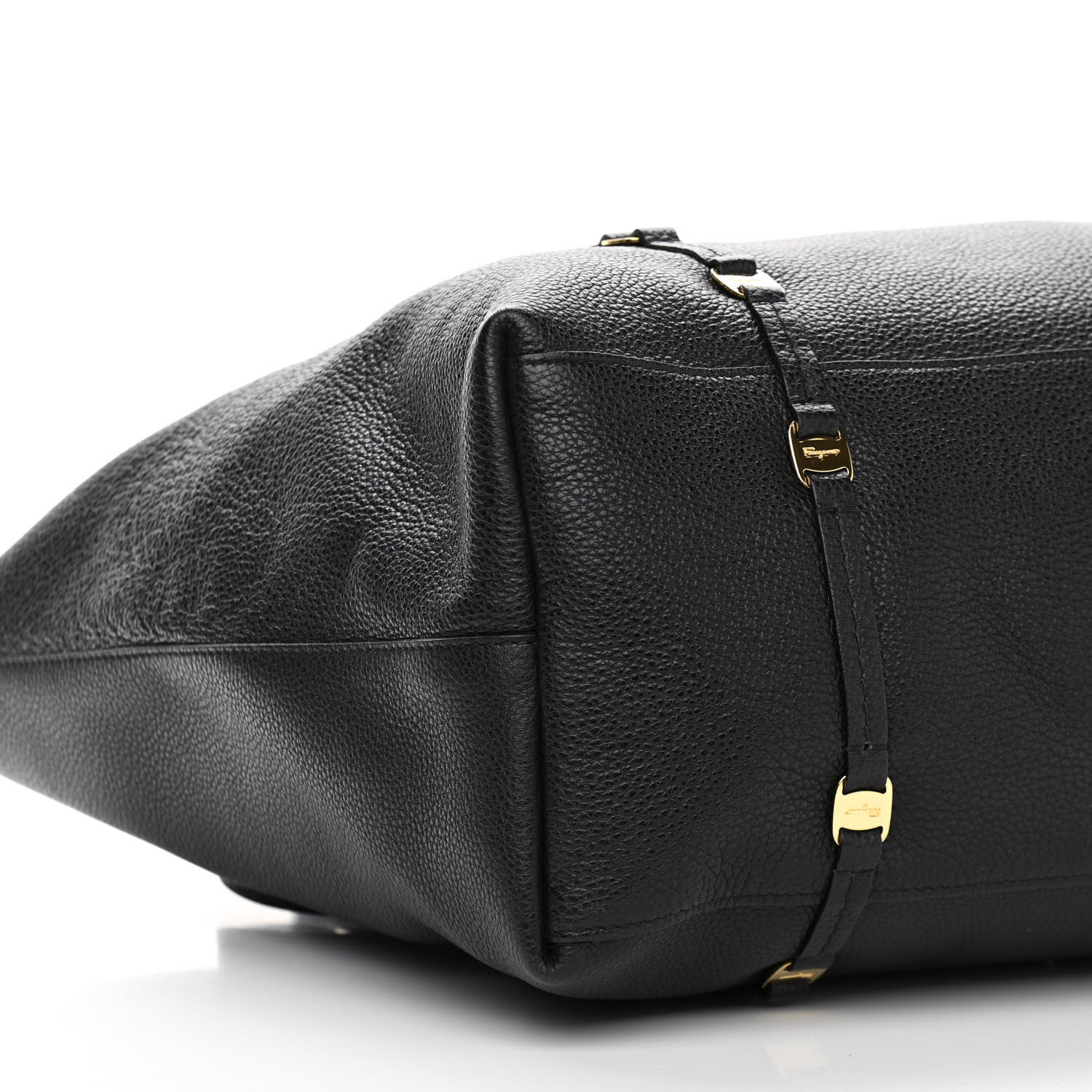 Salvatore Ferragamo Grained Calfskin Emotion Tote Black 9 of 11