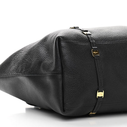 Salvatore Ferragamo Grained Calfskin Emotion Tote Black 9 of 11