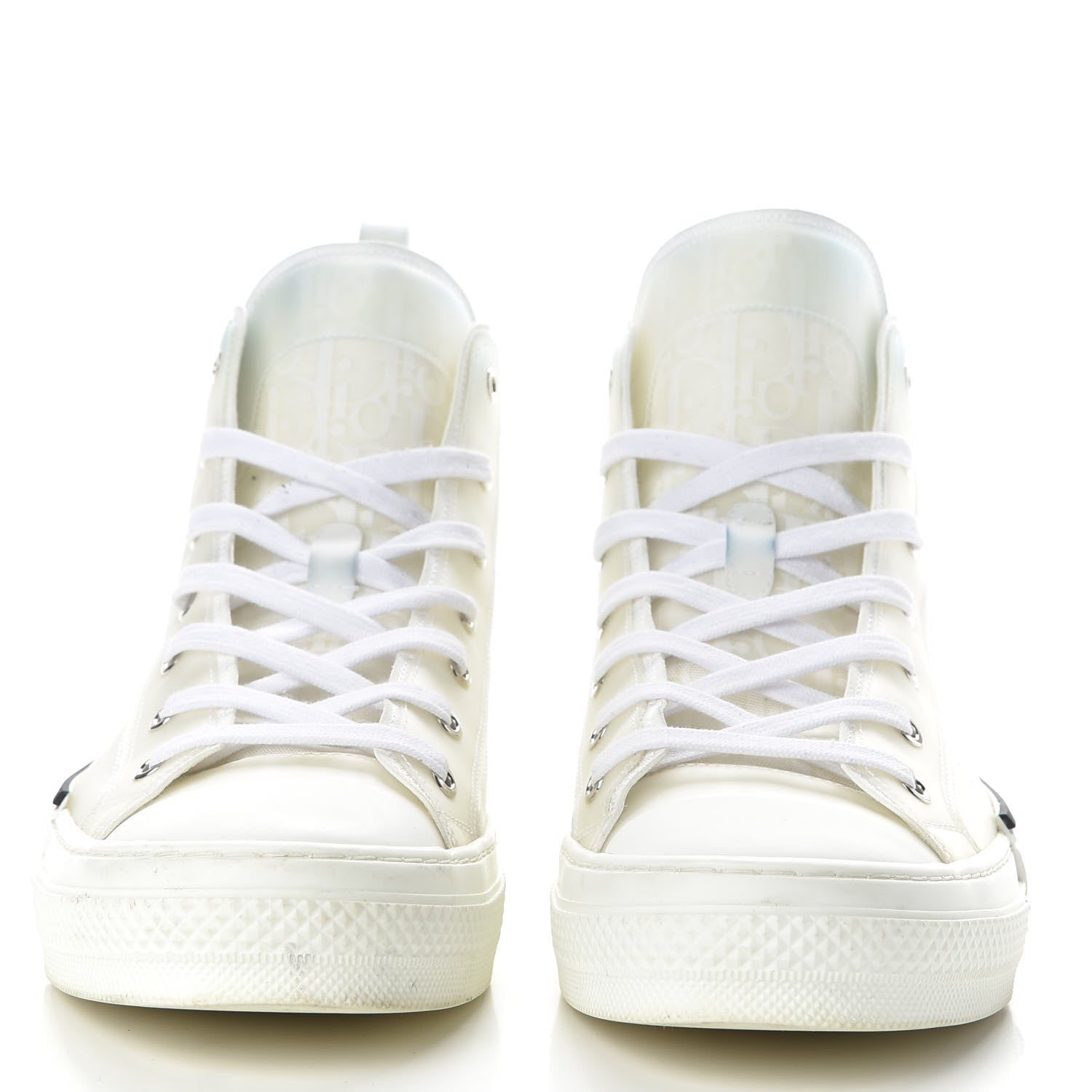 Christian Dior Technical Canvas Oblique Mens B23 High Top Sneakers 43 White 2 of 13