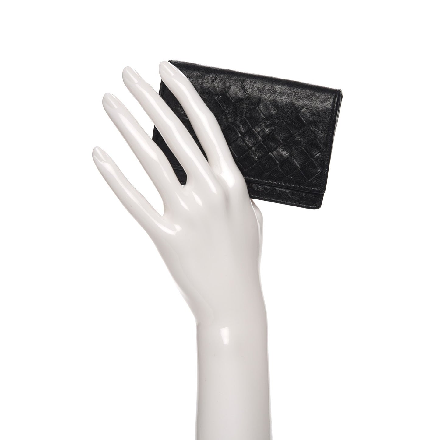 Washed Nappa Intrecciato Card Case Nero Black