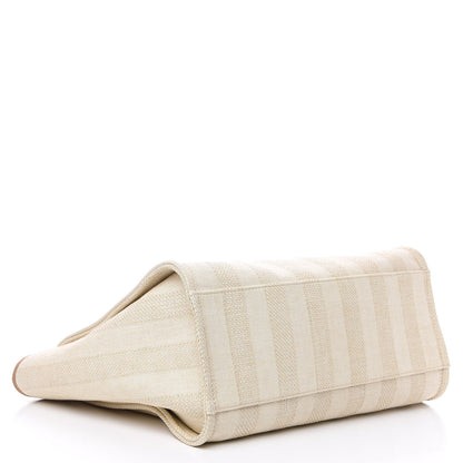 Chanel Mixed Fibers Striped Medium Deauville Tote Beige 3 of 8