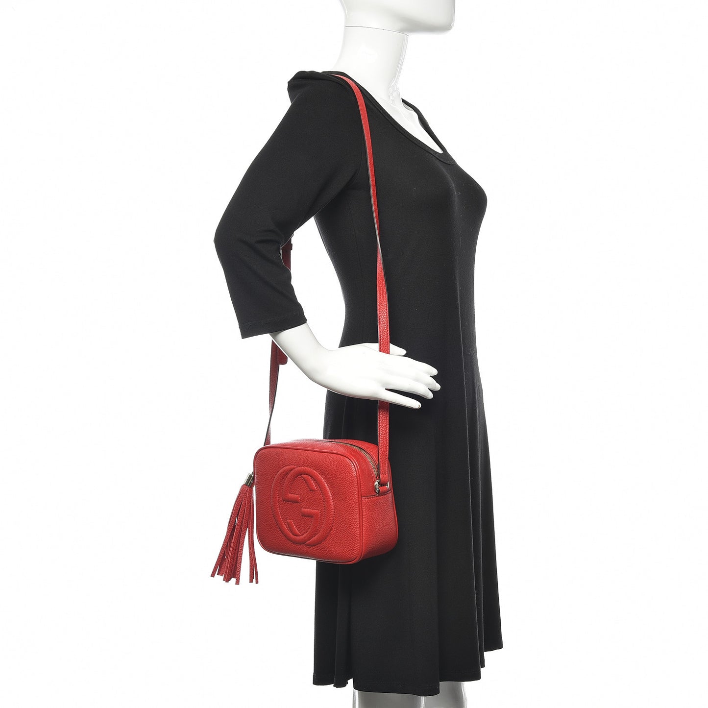 Pebbled Calfskin Small Soho Disco Bag Tabasco Red