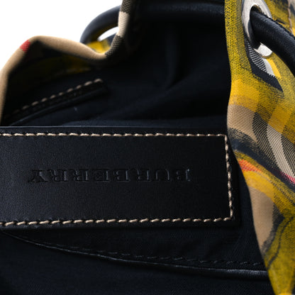 Burberry Calfskin Vintage Check Graffiti Print Small Rucksack Backpack Yellow 6 of 13