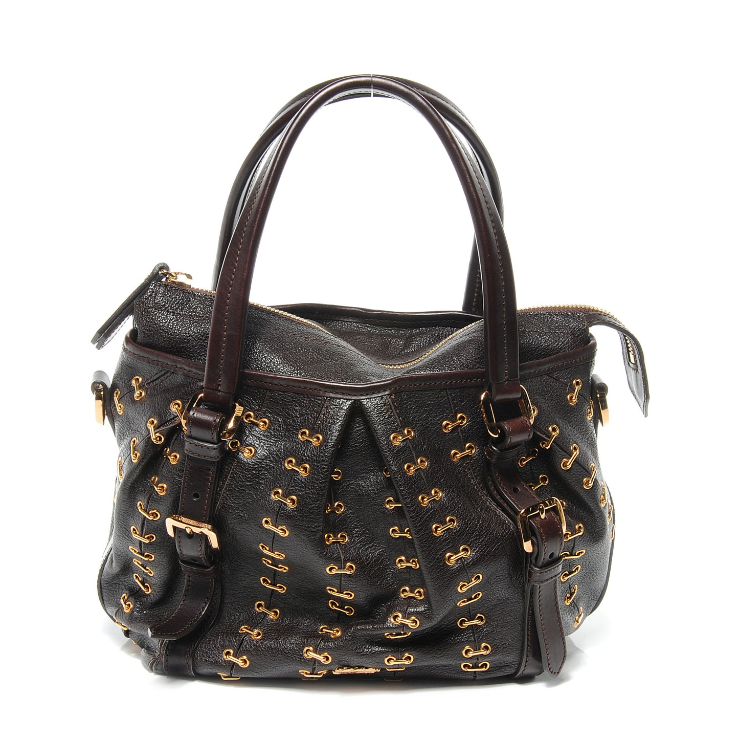 Leather Metal Stitch Lowry Chocolate