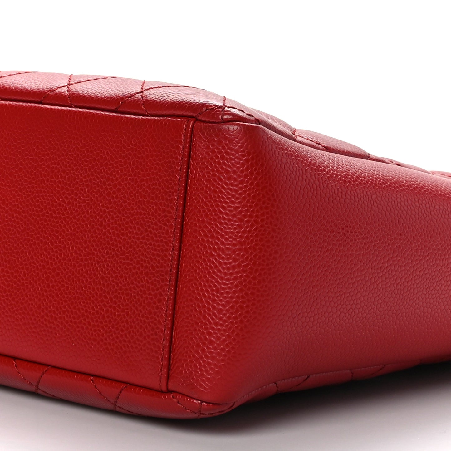 Caviar Quilted Vertical Grand Shopping Tote GST Red