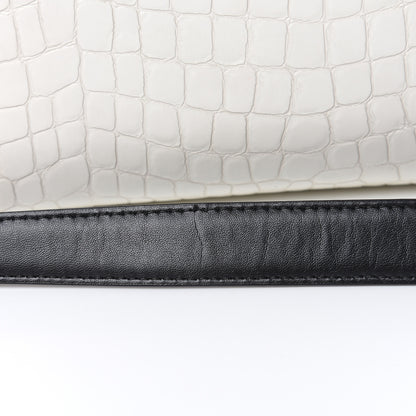 Stella McCartney Faux Leather Crocodile Embossed Mini Falabella Box Top Handle Bag White 10 of 13