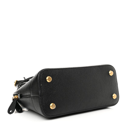Balenciaga Grained Calfskin Logo S Ville Top Handle Bag Black White 4 of 11