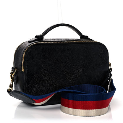 Gucci Grained Calfskin Sylvie Web Kingsnake Small Camera Bag Black Multicolor 3 of 22