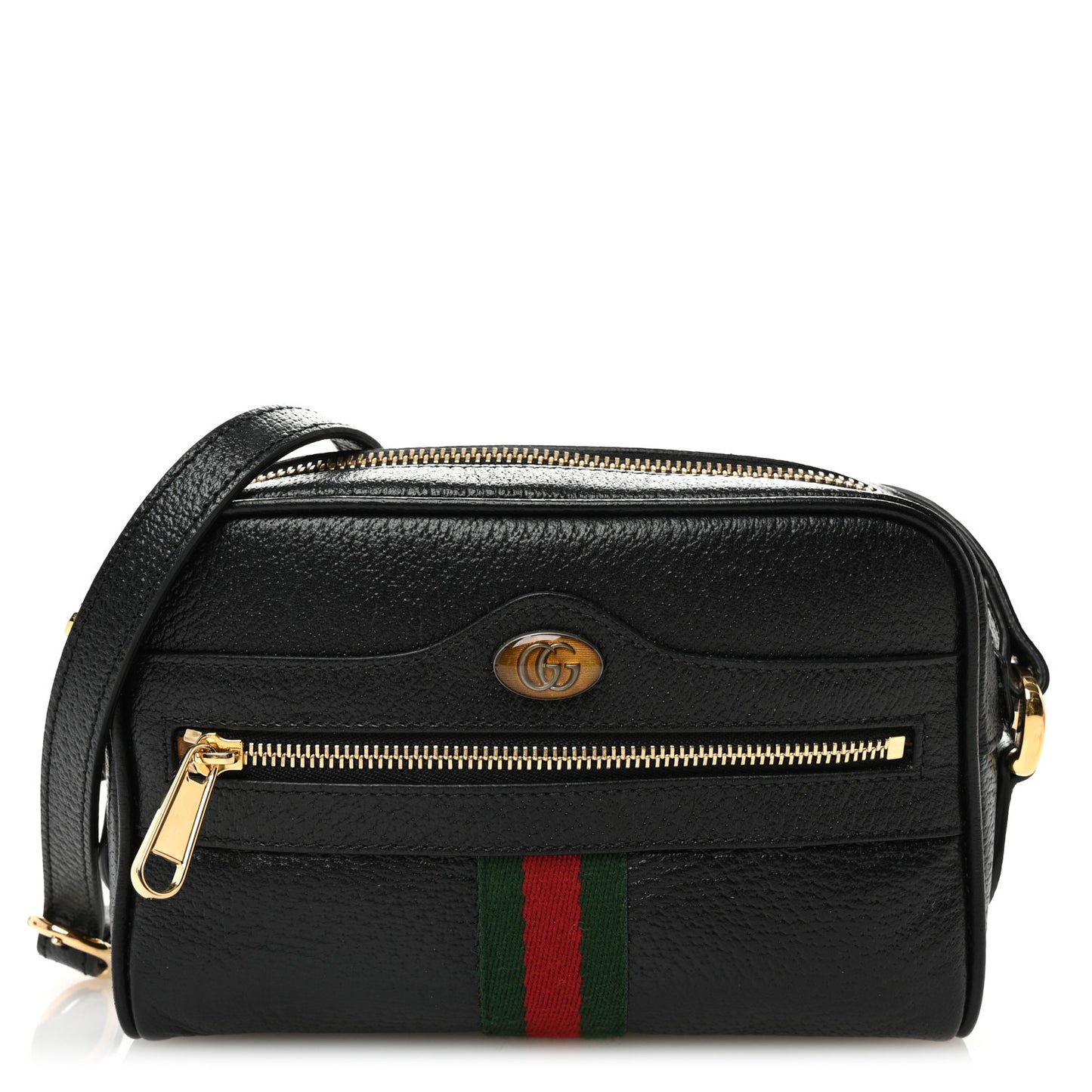 Calfskin Web Mini Ophidia Shoulder Bag Black