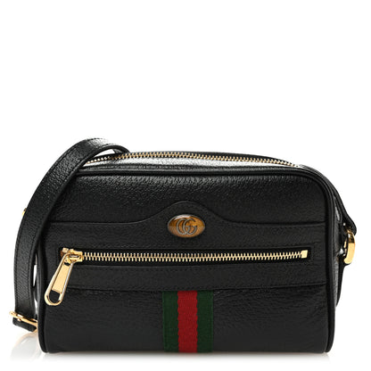 Gucci Calfskin Web Mini Ophidia Shoulder Bag Black 1 of 10