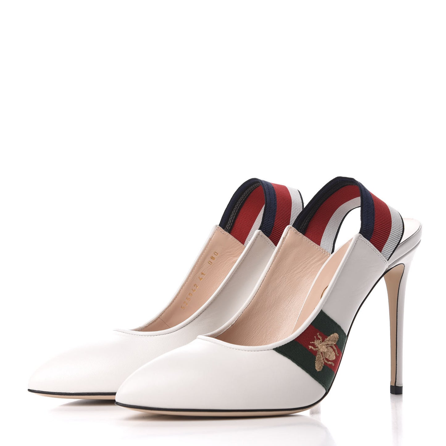 Malaga Kid Web Sylvie High Heel Slingback Pumps 41 White