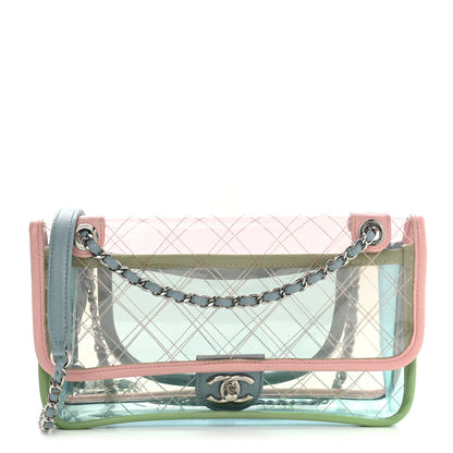 Chanel Lambskin PVC Quilted Medium Coco Splash Flap Blue Green 1 of 10
