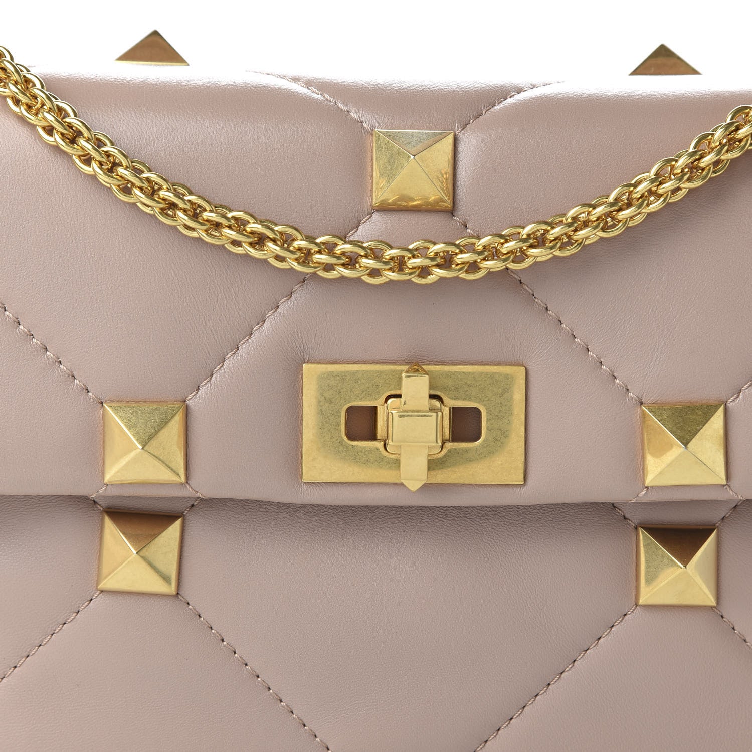 Valentino Garavani Nappa Large Roman Stud Shoulder Bag Rose Cannelle 9 of 9