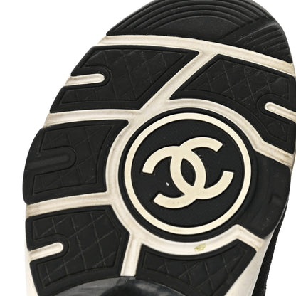 Chanel Fabric Suede Calfskin CC Sneakers 36 Grey Black 6 of 9