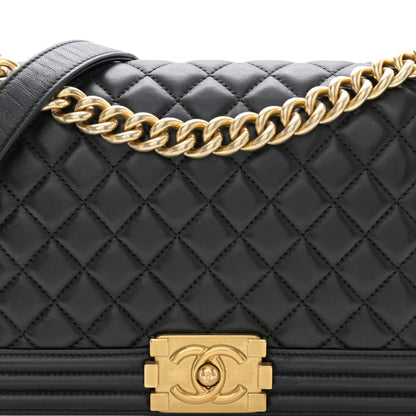 Chanel Lambskin Quilted Medium Boy Flap Black 8 of 12