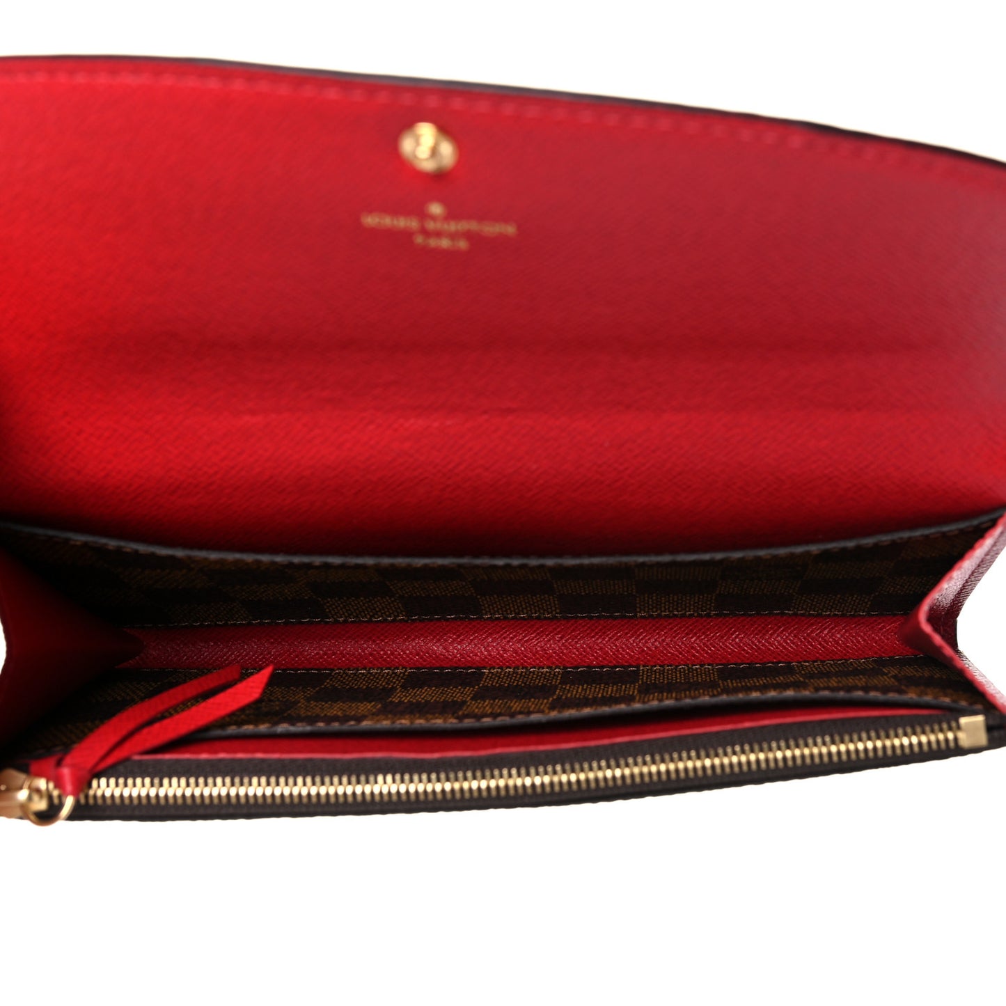Damier Ebene Emilie Wallet Red