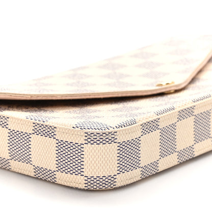 Louis Vuitton Damier Azur Pochette Felicie Chain Wallet Rose Ballerine 10 of 12