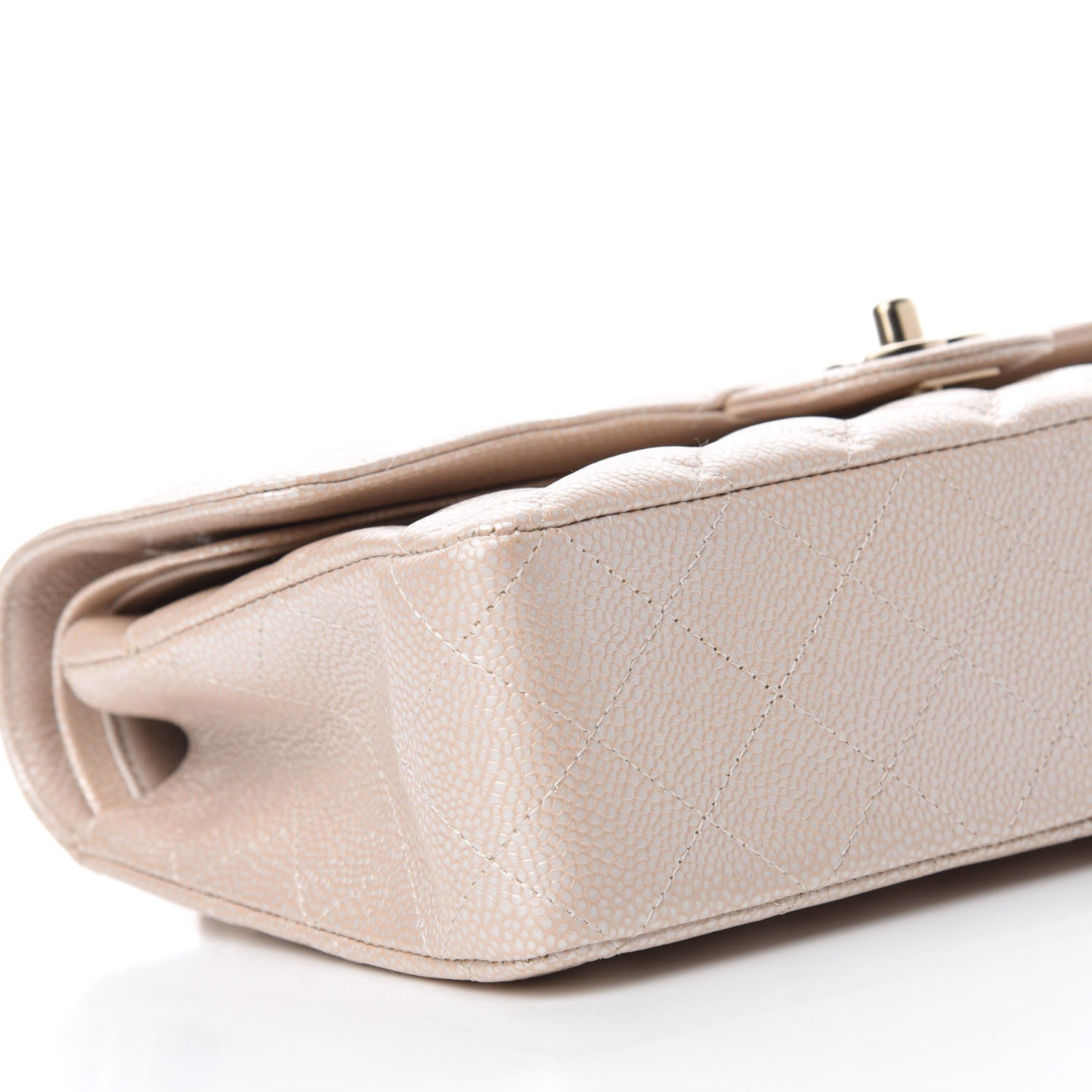 Chanel Pearly Caviar Quilted Medium Double Flap Light Beige 6 of 11