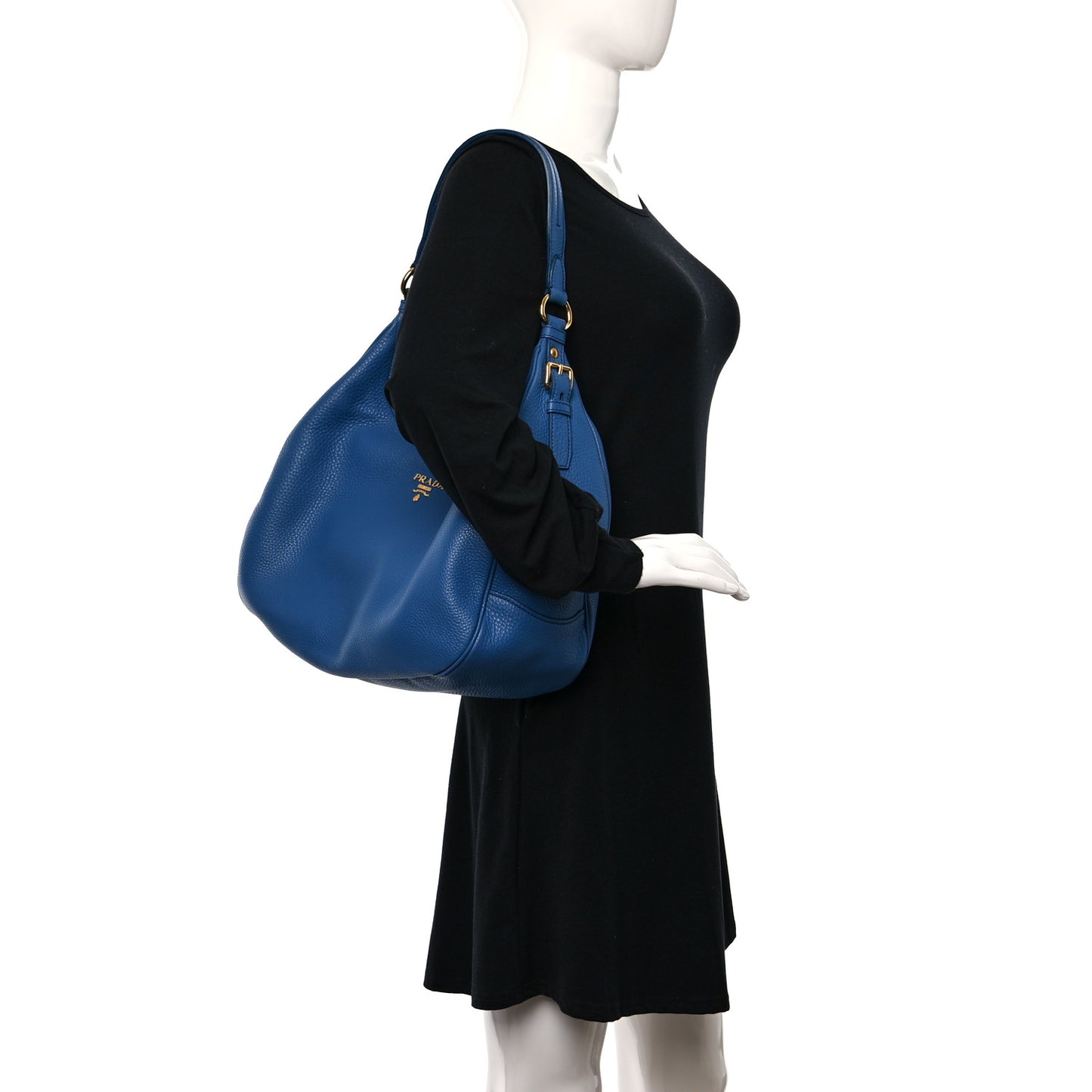 Vitello Daino Hobo Cobalto