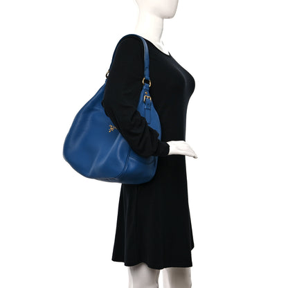 Prada Vitello Daino Hobo Cobalto 2 of 10