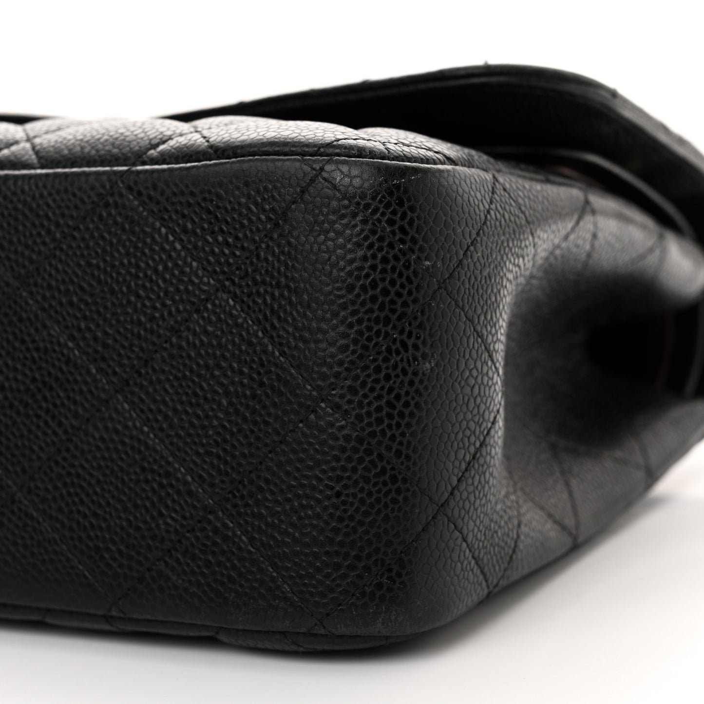 Caviar Quilted Jumbo Double Flap Black