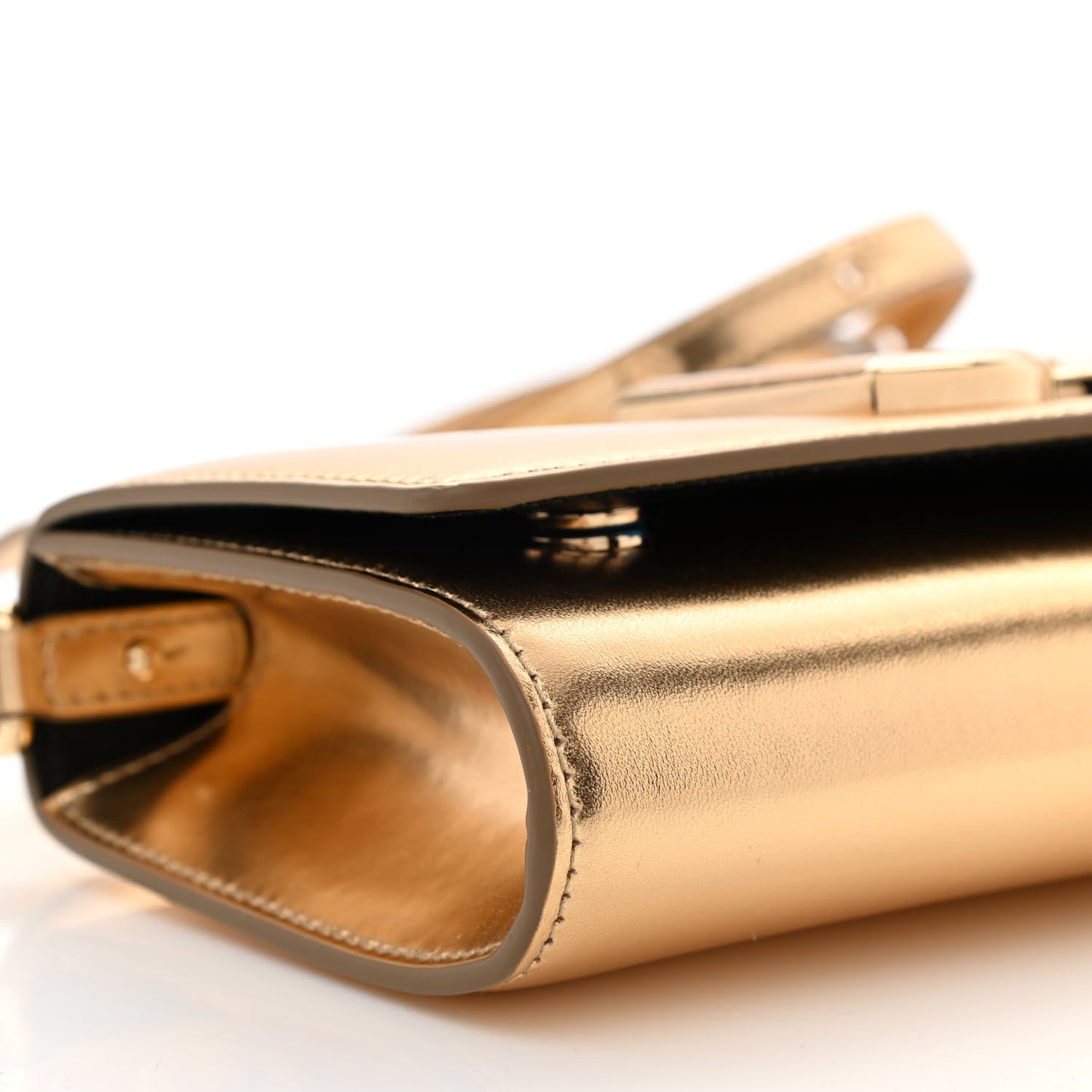 Metallic Lambskin DG 3.5 Clutch Gold