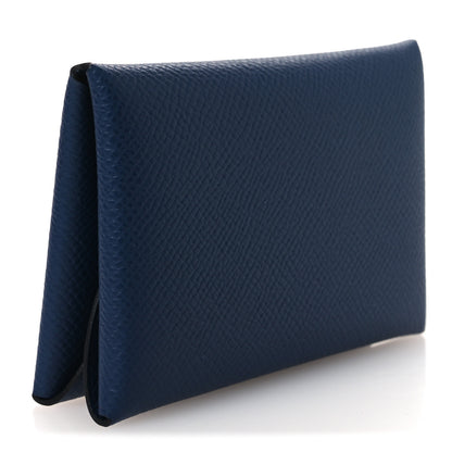 Hermes Epsom Calvi Duo Card Case Bleu Indigo 3 of 8