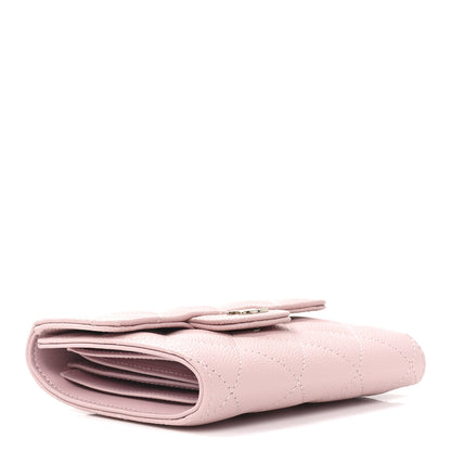 Chanel Caviar Quilted Compact Flap Wallet Light Pink 4 of 9