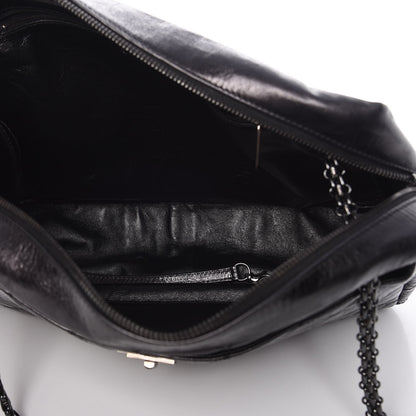 Chanel Metallic Aged Calfskin Quilted Large Reissue Camera Case Black 5 of 8