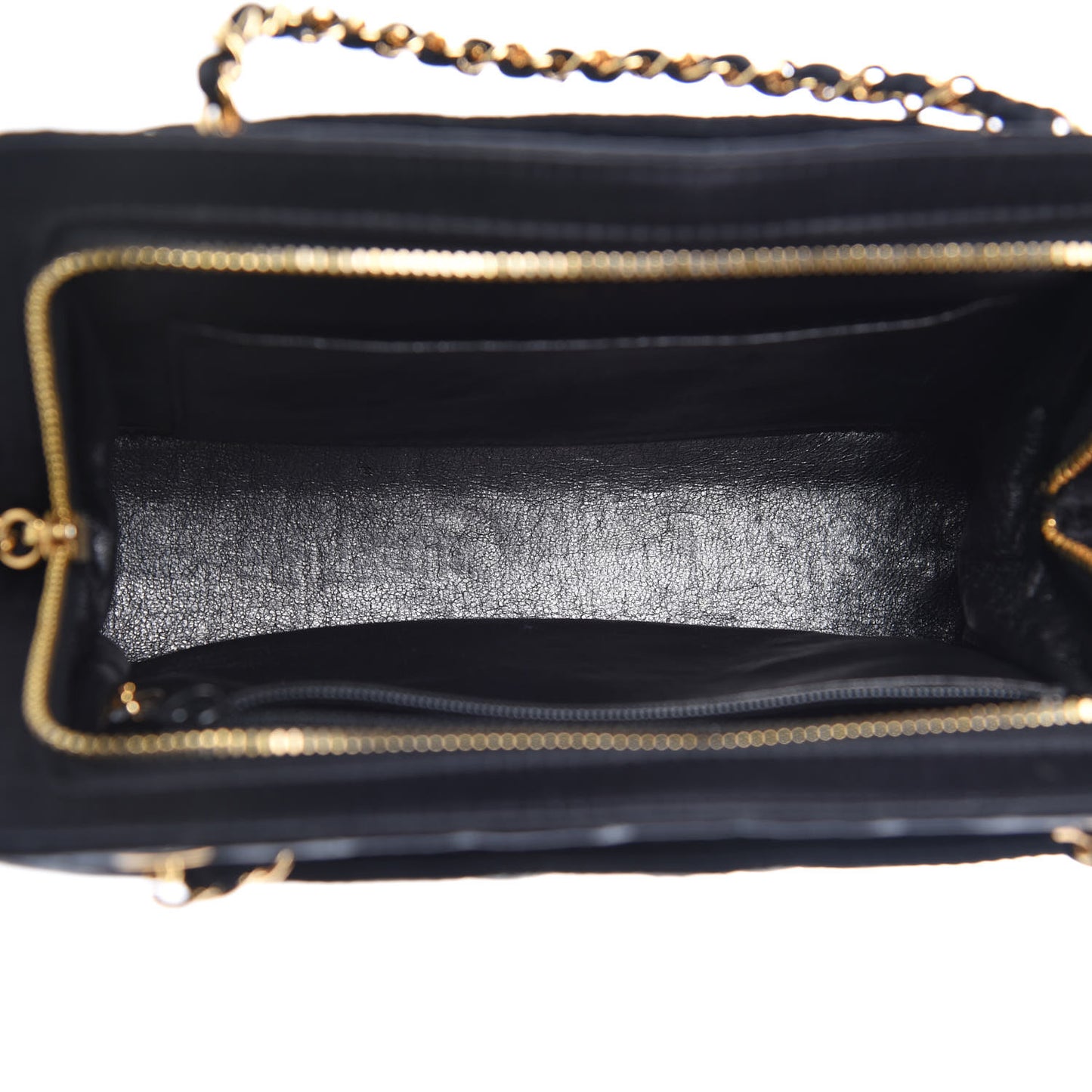 Satin Quilted Shoulder Bag Black