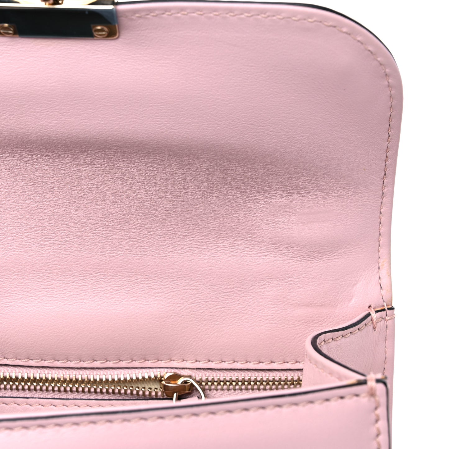 Vitello Small Glam Lock Rockstud Flap Water Rose