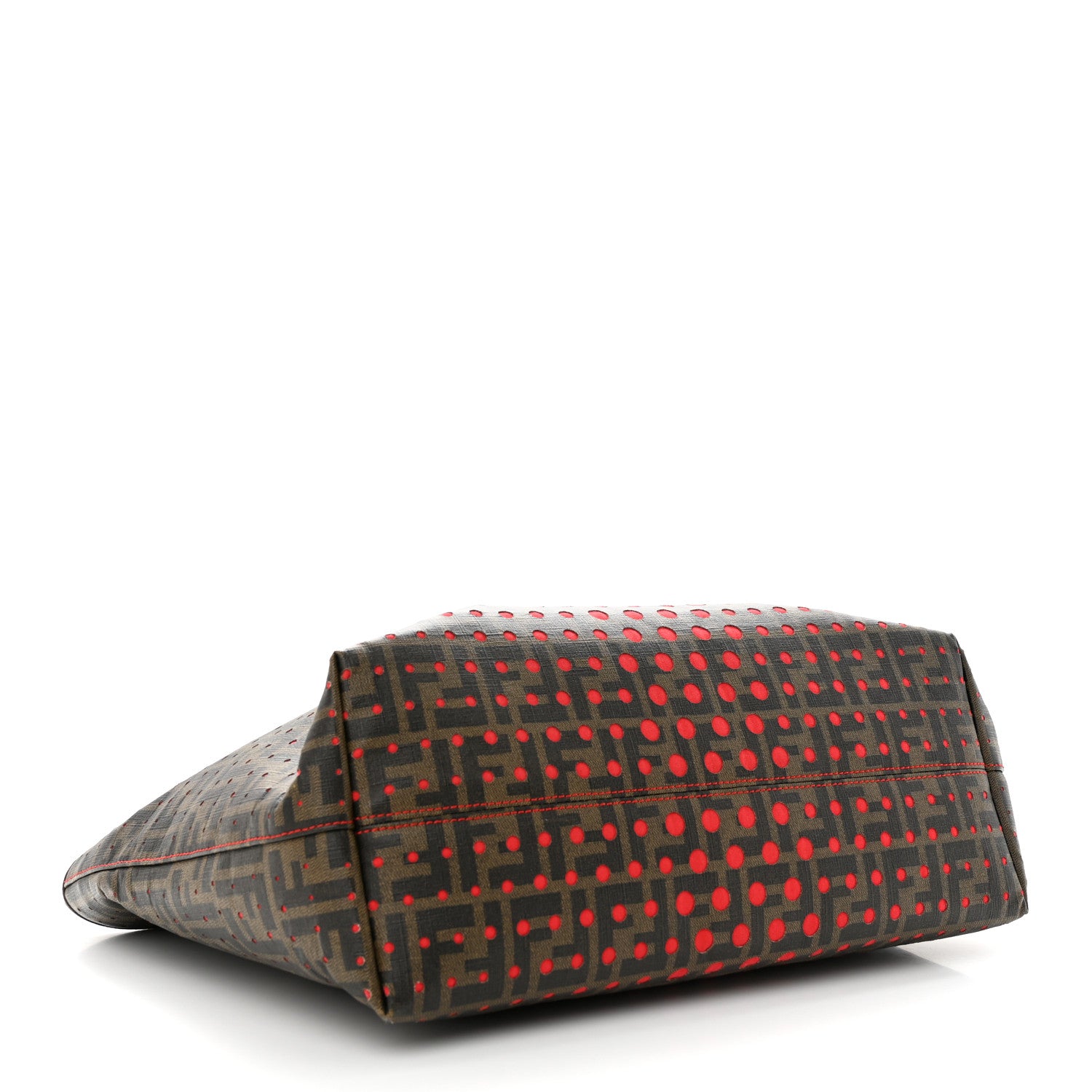 Fendi Zucca Spalmati Perforated Medium Roll Tote Tobacco Red 4 of 18