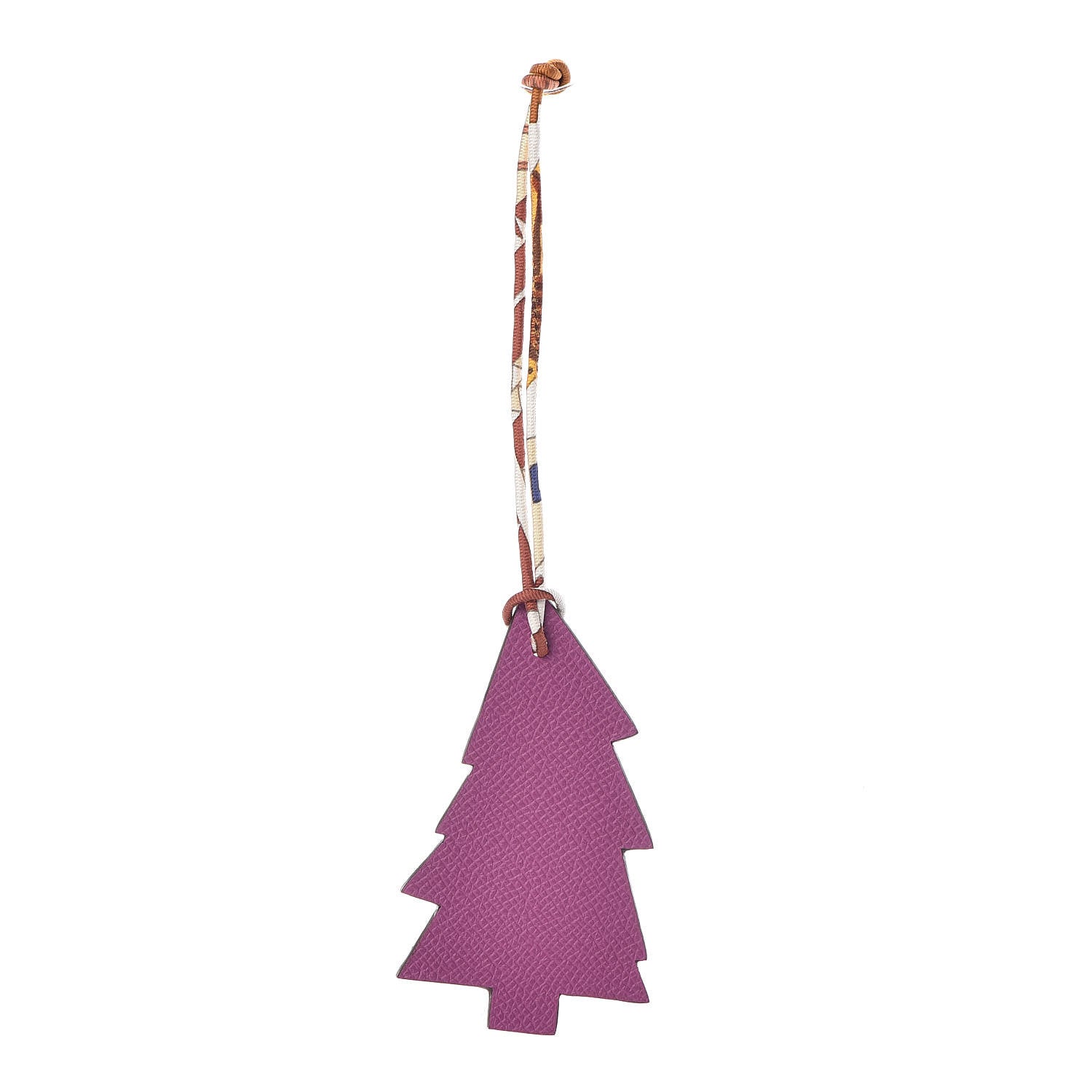 Hermes Togo Epsom Petit H Pine Tree Bag Charm Feu Cyclamen 1 of 4