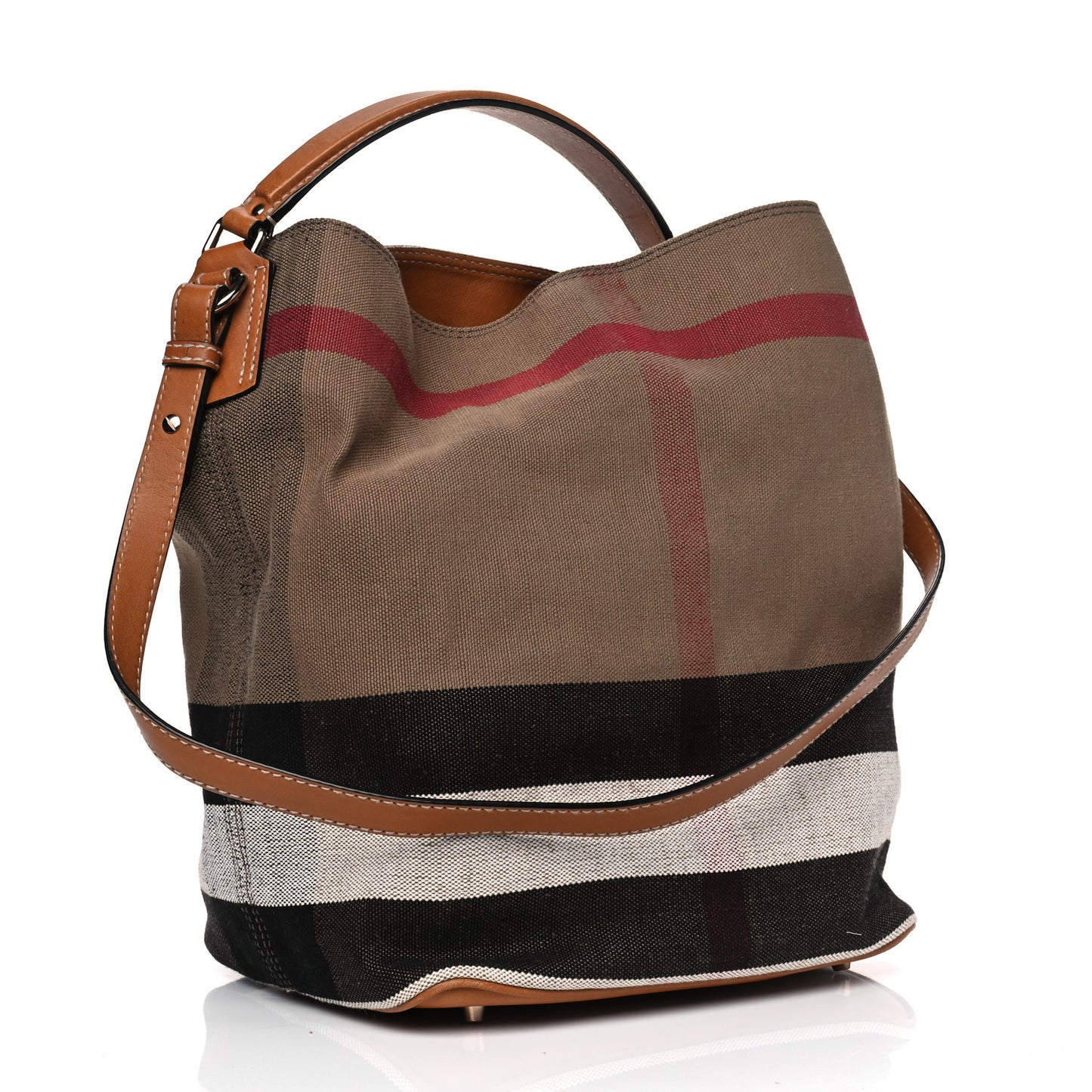 Canvas Mega Check Medium Ashby Hobo Saddle Brown