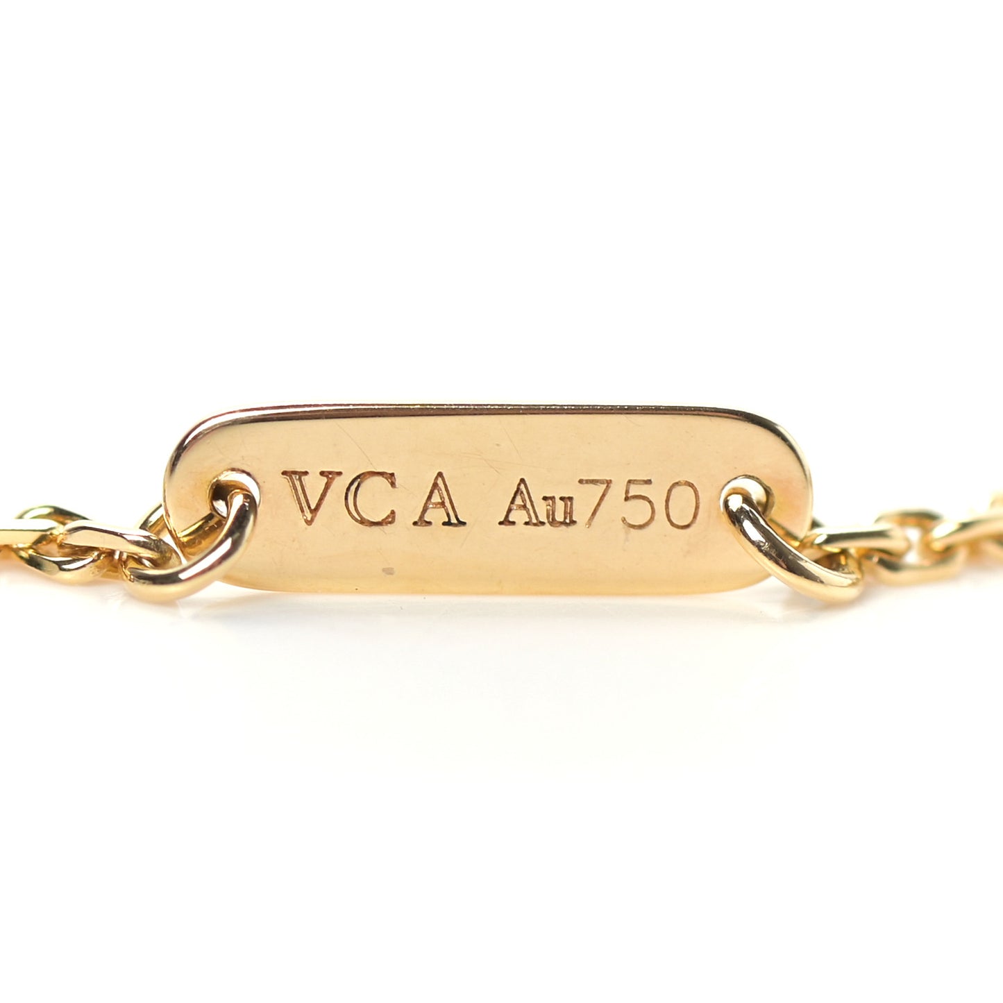 18K Yellow Gold Carnelian Vintage Alhambra Pendant Necklace