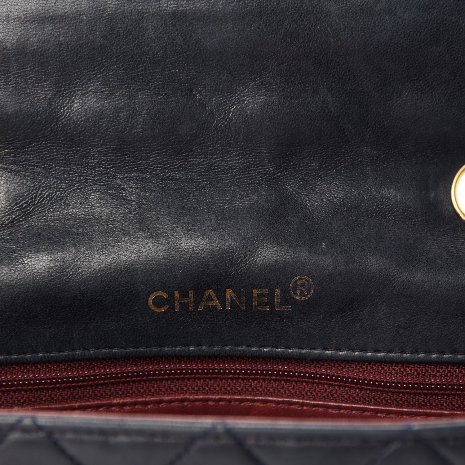 Chanel Lambskin Quilted Small Single Flap Bag Navy 10 of 13