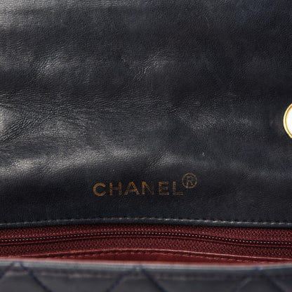 Chanel Lambskin Quilted Small Single Flap Bag Navy 10 of 13