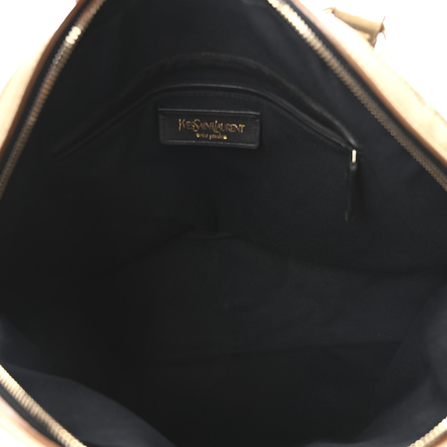 Metallic Calfskin Canvas Large Muse Black Gold