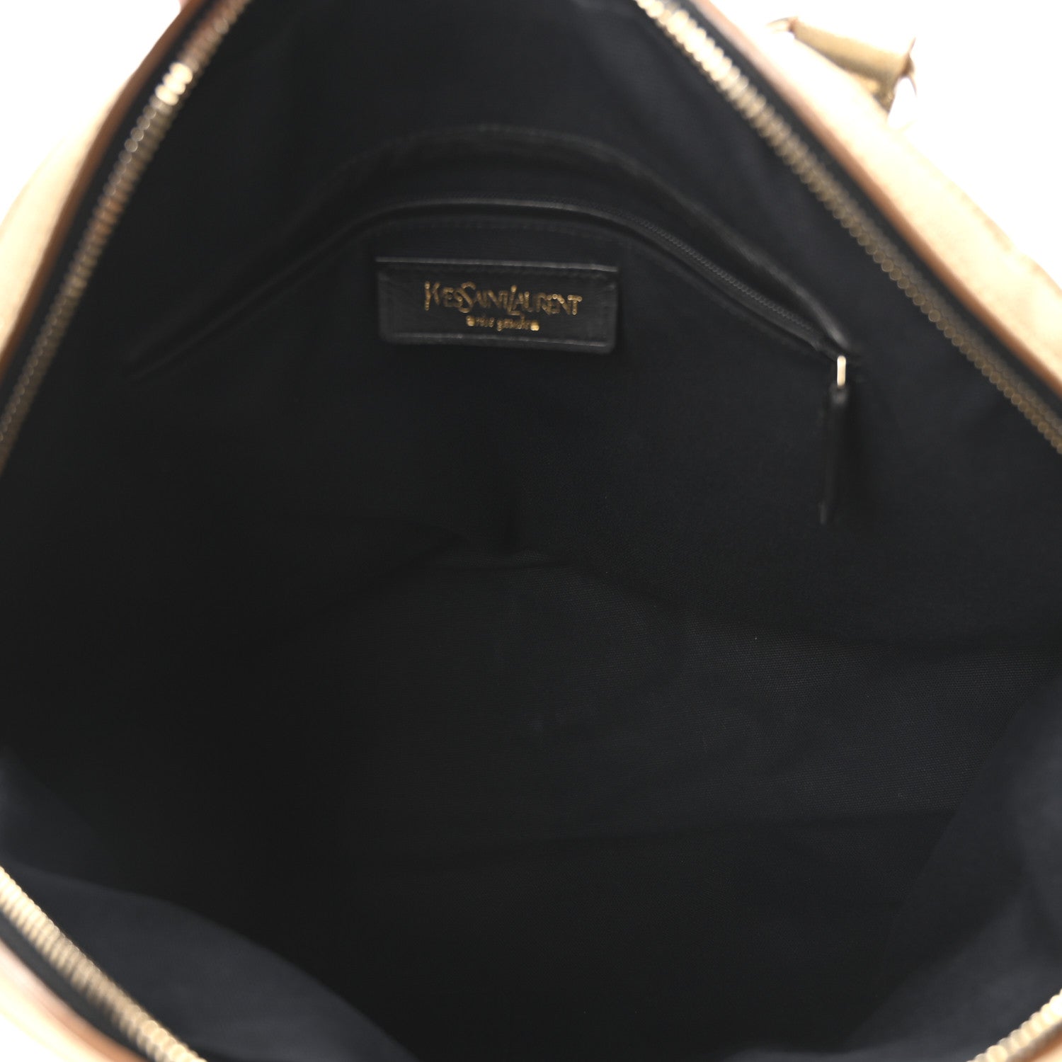 Saint Laurent Metallic Calfskin Canvas Large Muse Black Gold 7 of 12